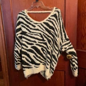 She & Sky size M/L Zebra print backless sweater
